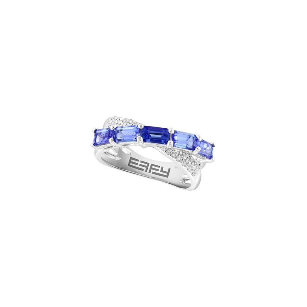 Effy Fine Jewelry Silver 1.80 Ct. Tw. Diamond & Tanzanite Ring